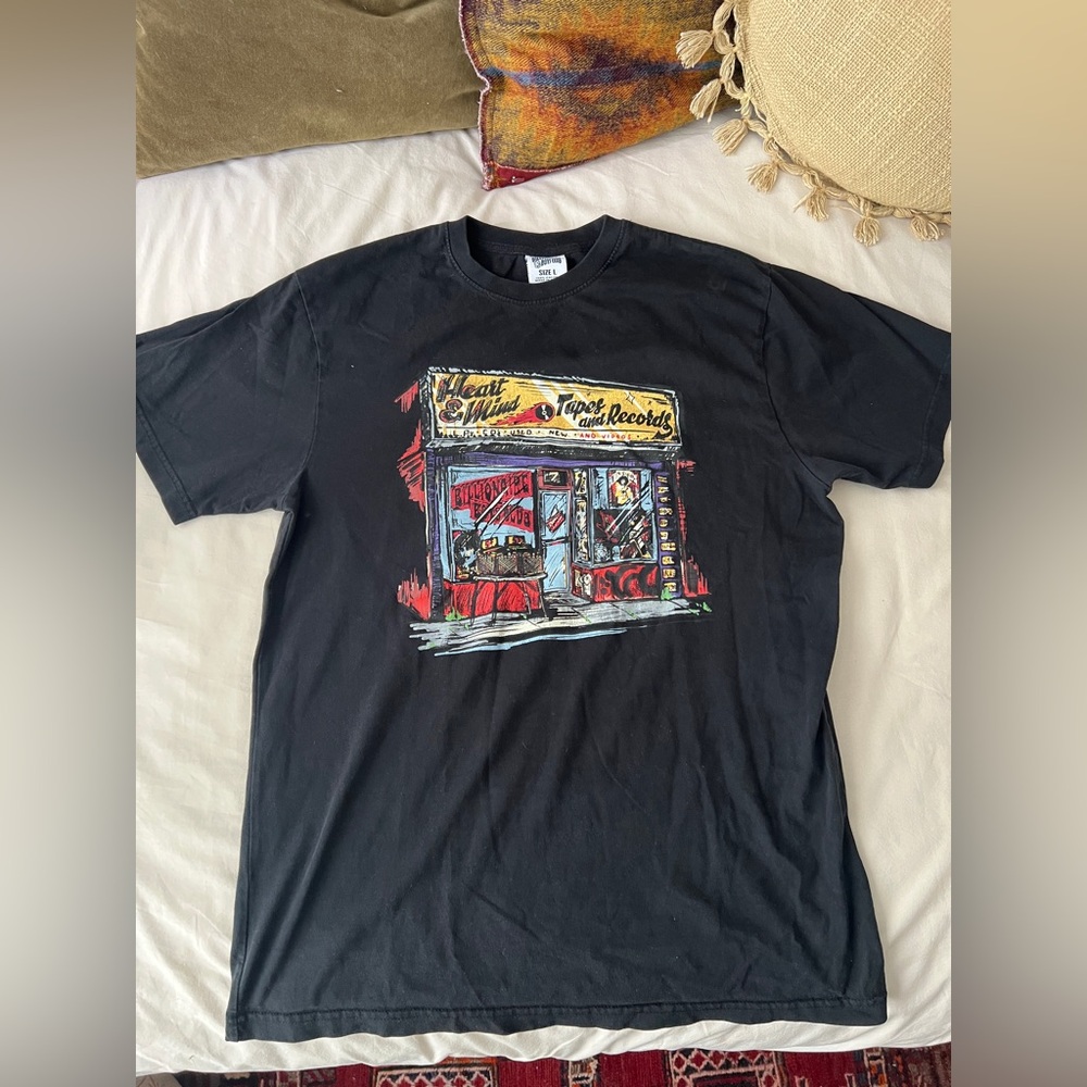 Billionaire Boys Club Black Tee with Colorful Storefront Graphic
